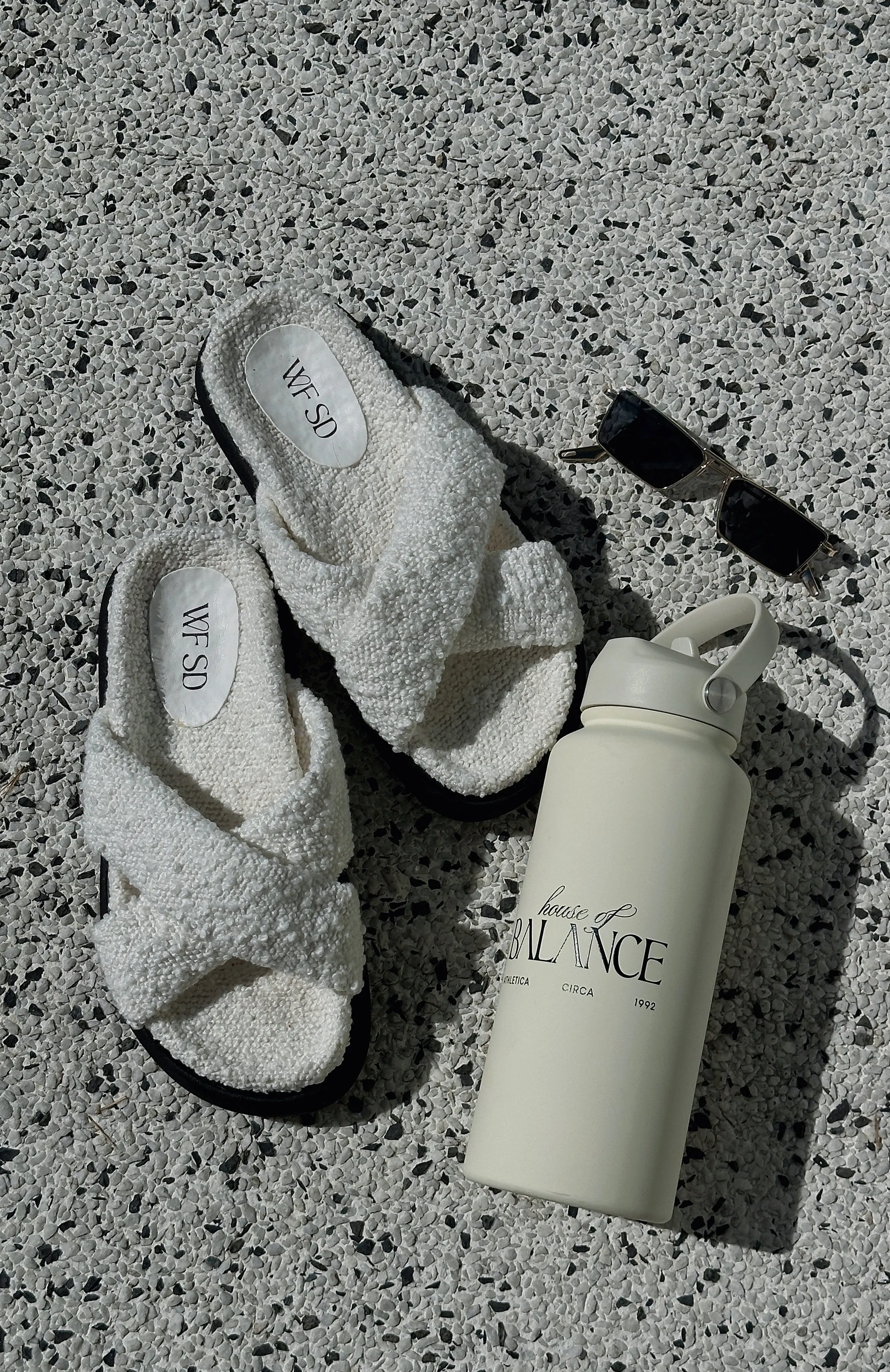 Logan Slides White sold by White Fox Boutique