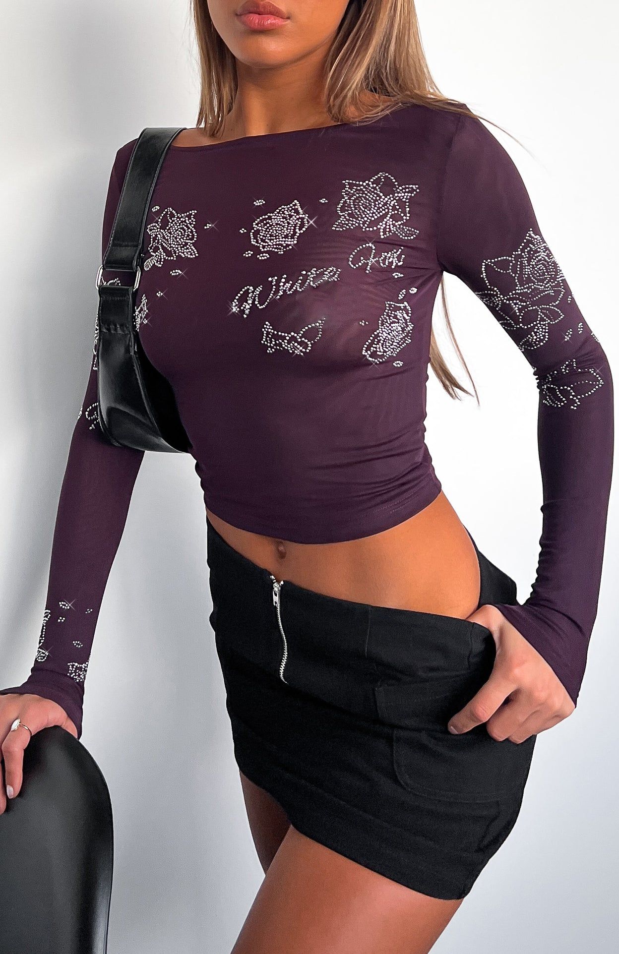 Headstrong Long Sleeve Top Merlot sold by White Fox Boutique