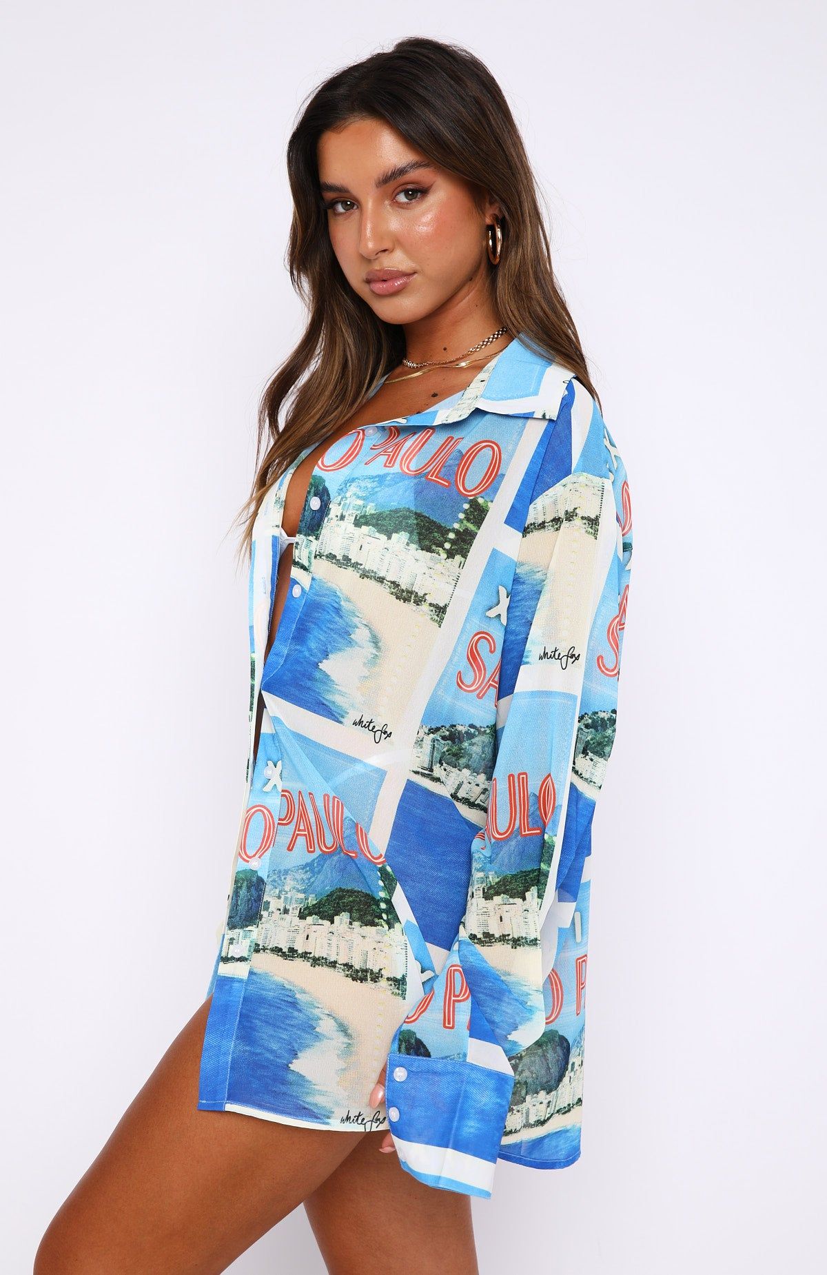 Here It Goes Oversized Shirt Sao Paulo sold by White Fox Boutique product image thumbnail 4
