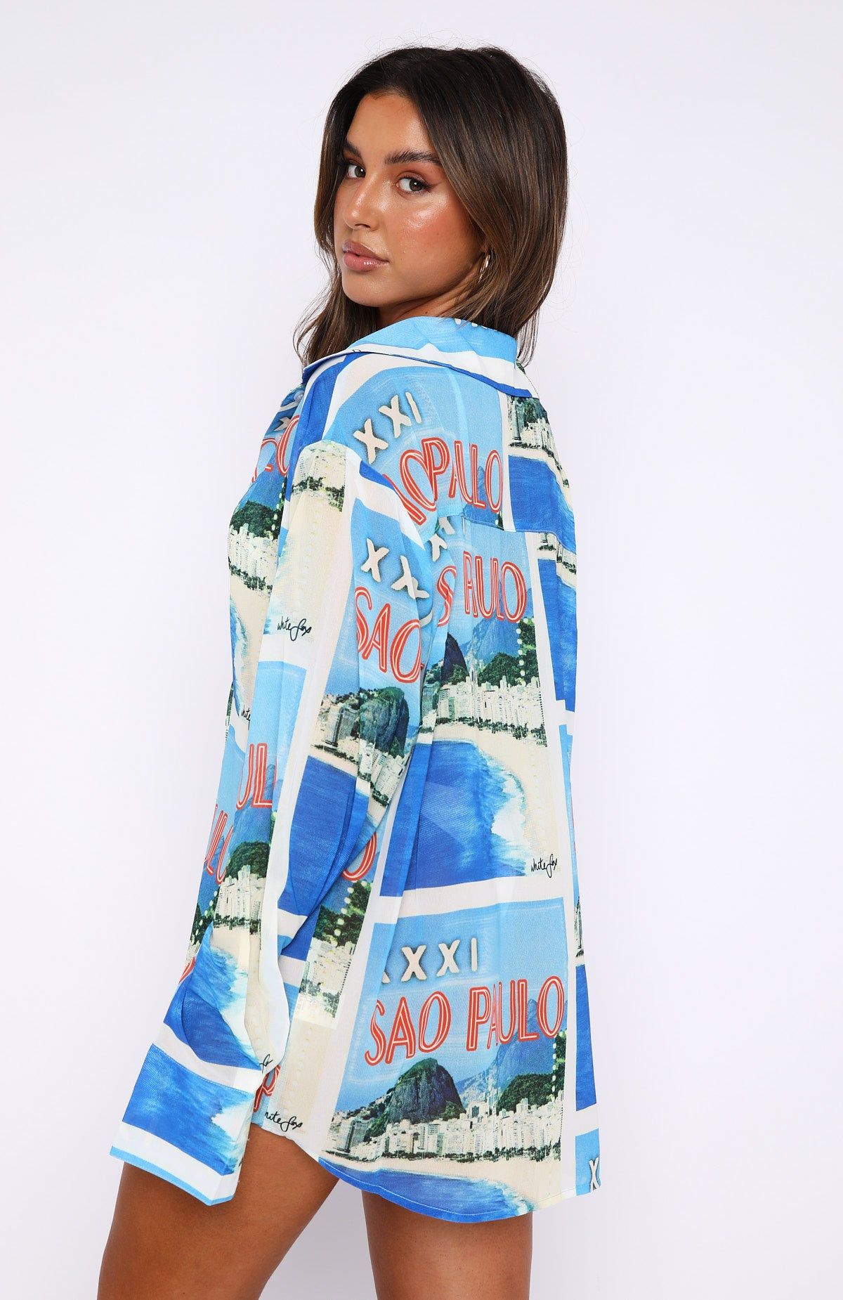 Here It Goes Oversized Shirt Sao Paulo sold by White Fox Boutique product image thumbnail 5