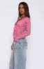 Make My Day Long Sleeve Top Pink sold by White Fox Boutique