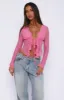 Make My Day Long Sleeve Top Pink sold by White Fox Boutique