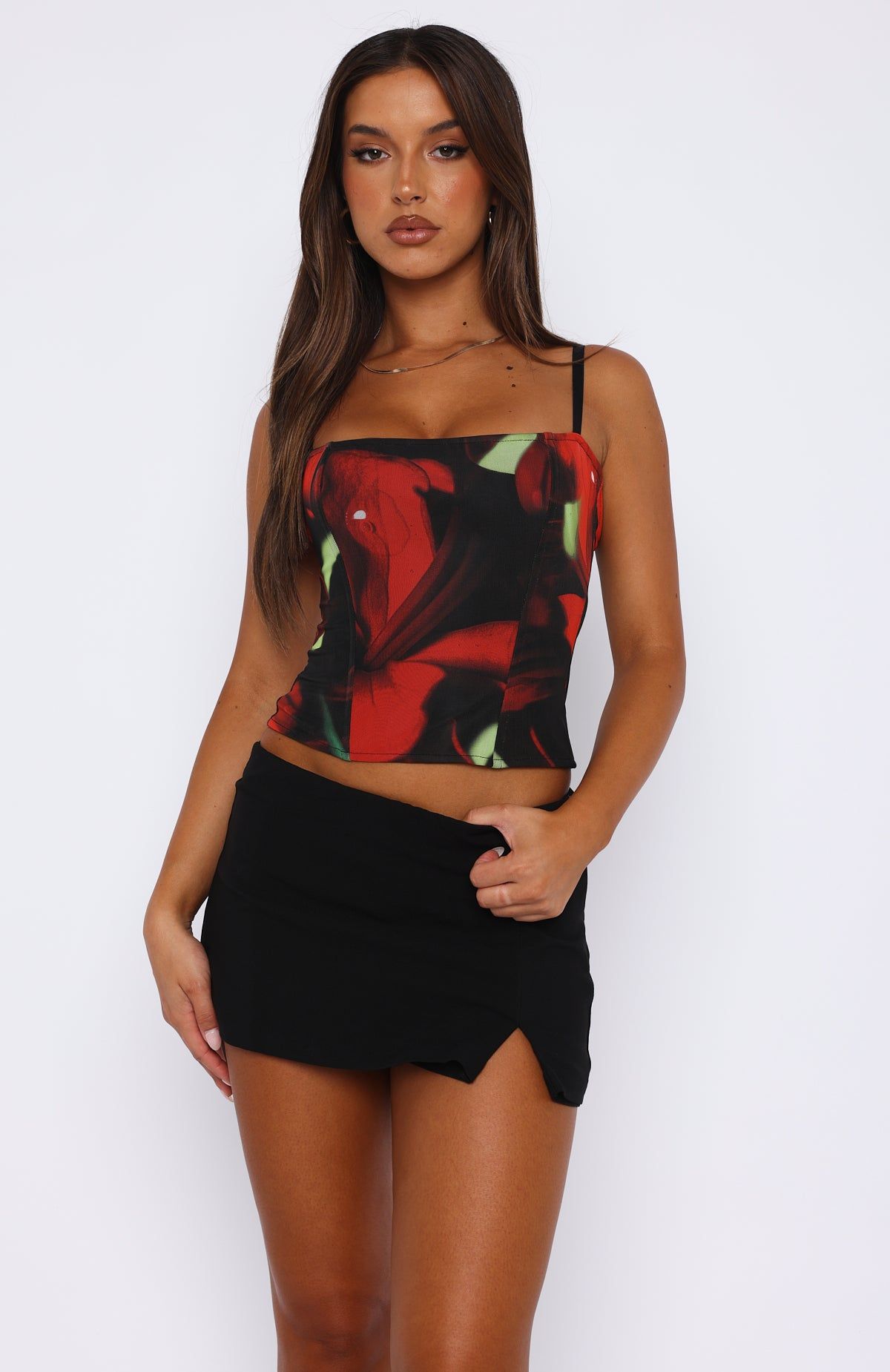 You're A Part Of Me Bustier Red Hibiscus sold by White Fox Boutique product image thumbnail 2