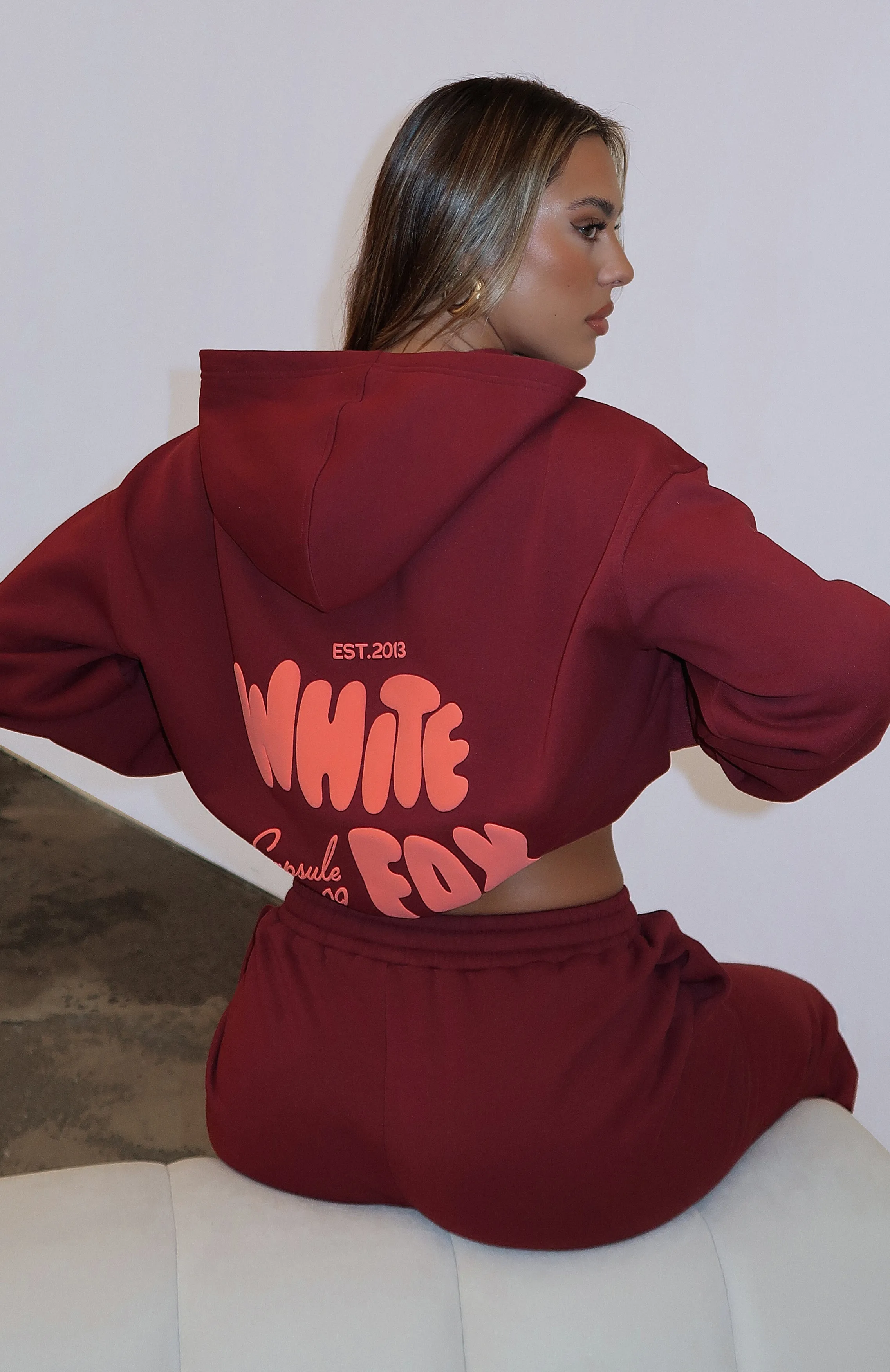 Capsule 9 Star Of The Moment Oversized Hoodie Burgundy sold by White Fox Boutique product image thumbnail 5
