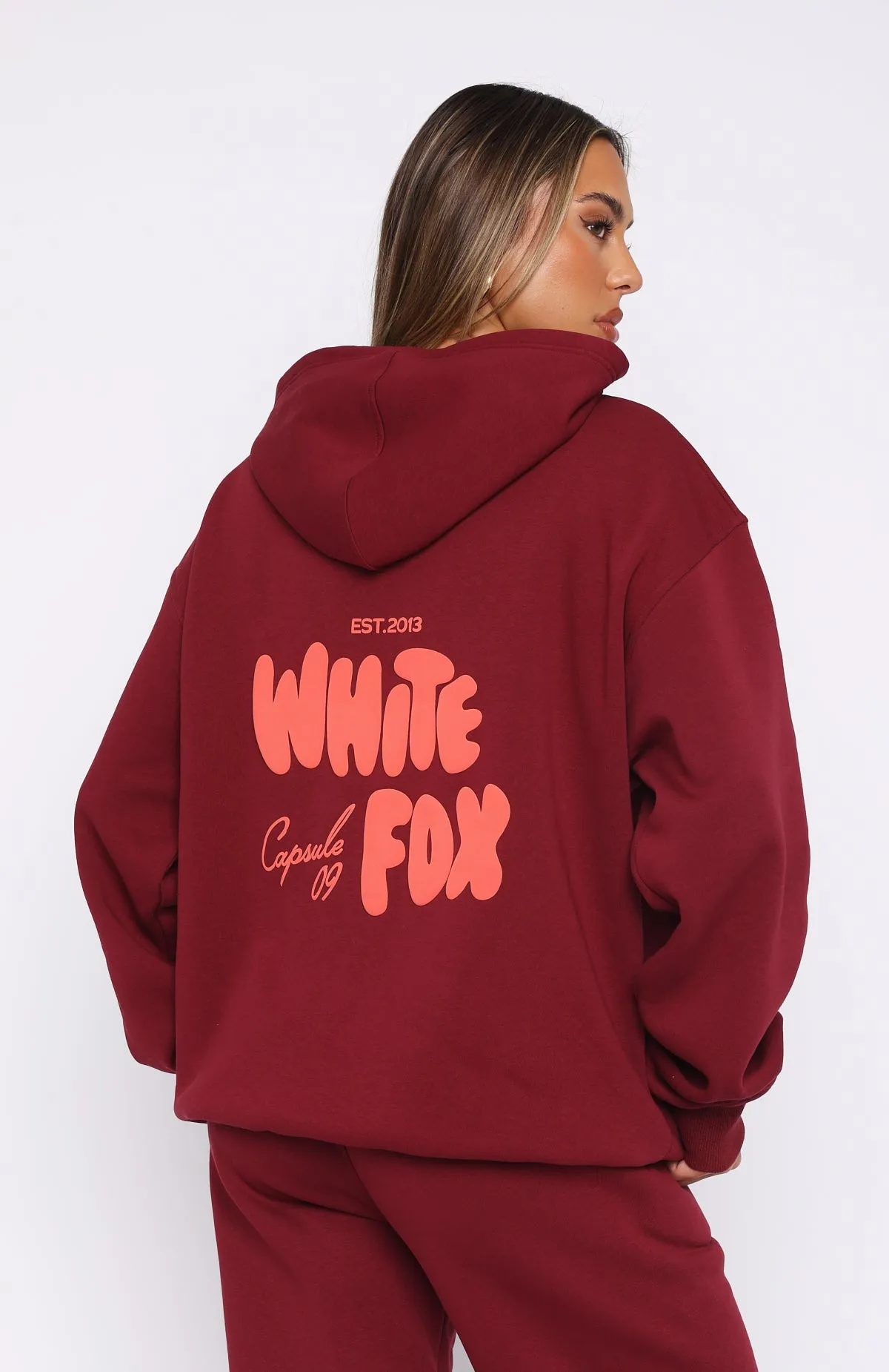 Capsule 9 Star Of The Moment Oversized Hoodie Burgundy sold by White Fox Boutique product image thumbnail 4