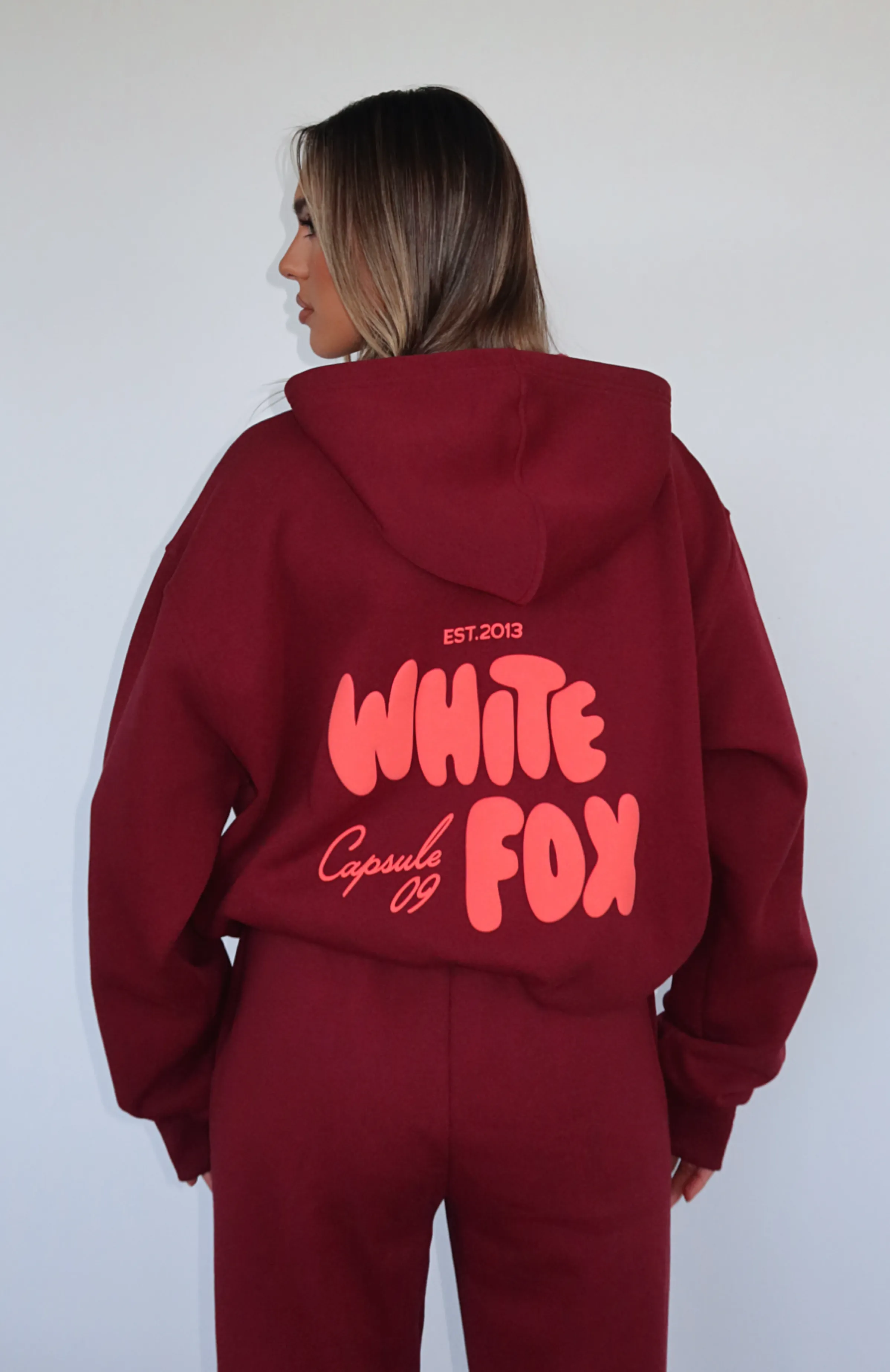 Capsule 9 Star Of The Moment Oversized Hoodie Burgundy sold by White Fox Boutique