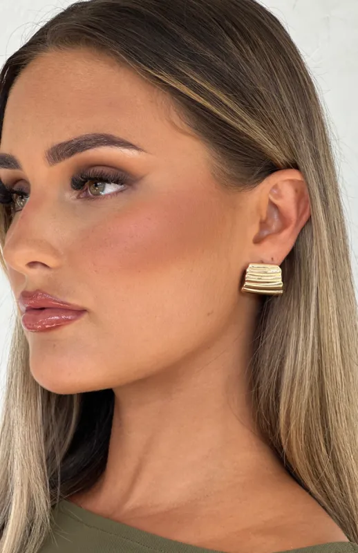 Posie Stud Earrings Gold sold by White Fox Boutique