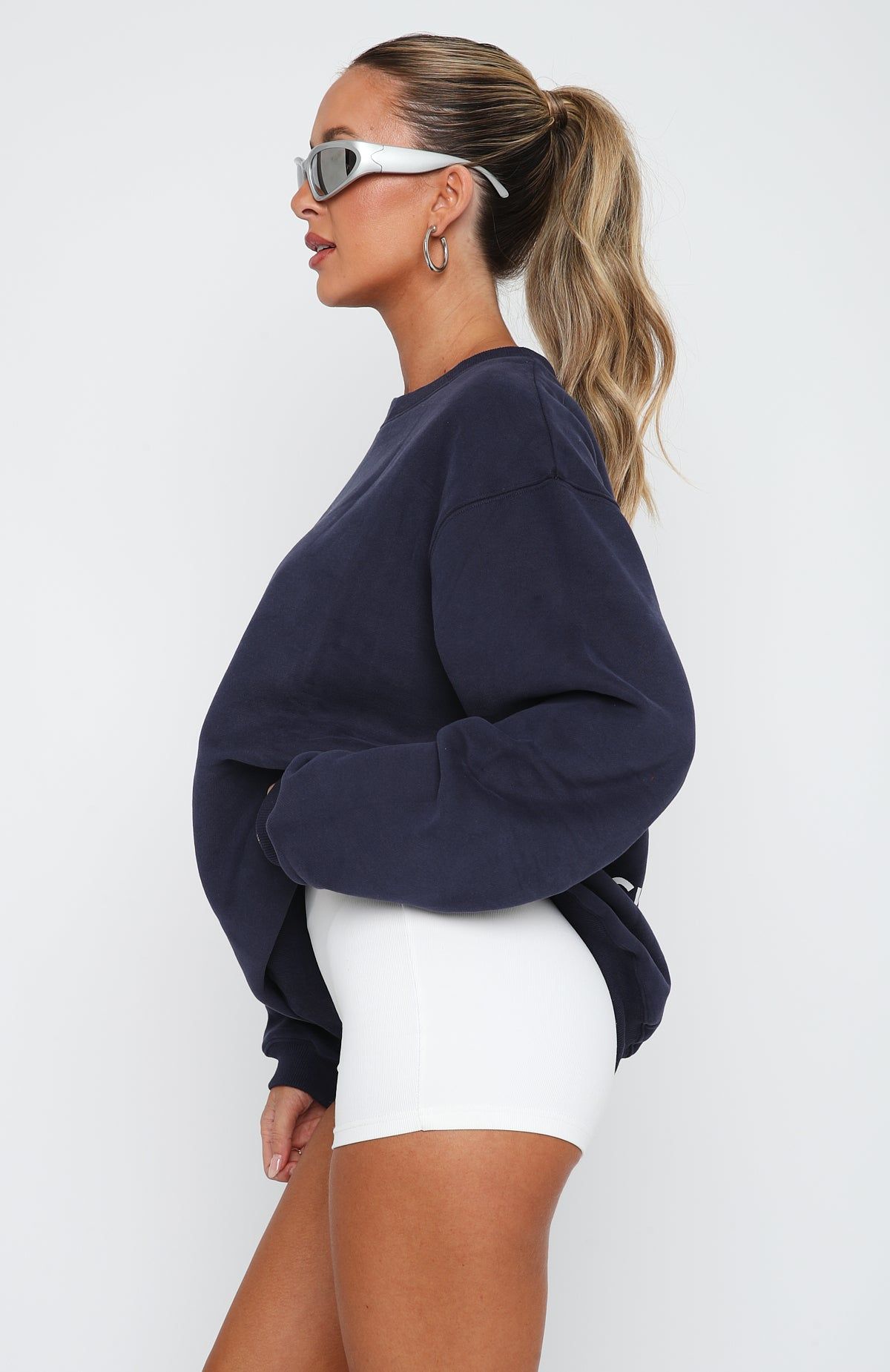 Catching Flights Oversized Sweater Navy sold by White Fox Boutique product image thumbnail 4