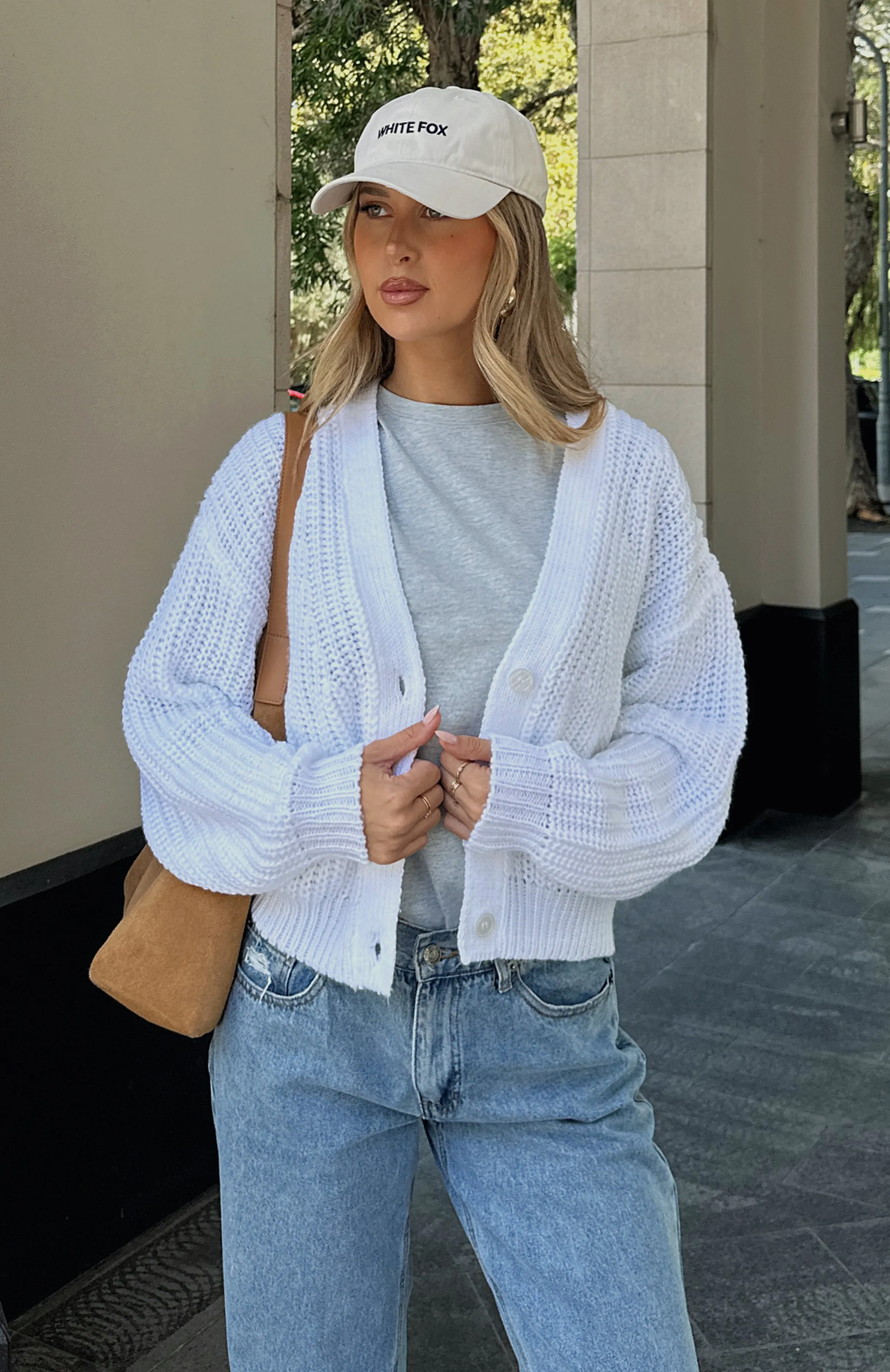 Golden Moments Knit Cardigan Off White sold by White Fox Boutique