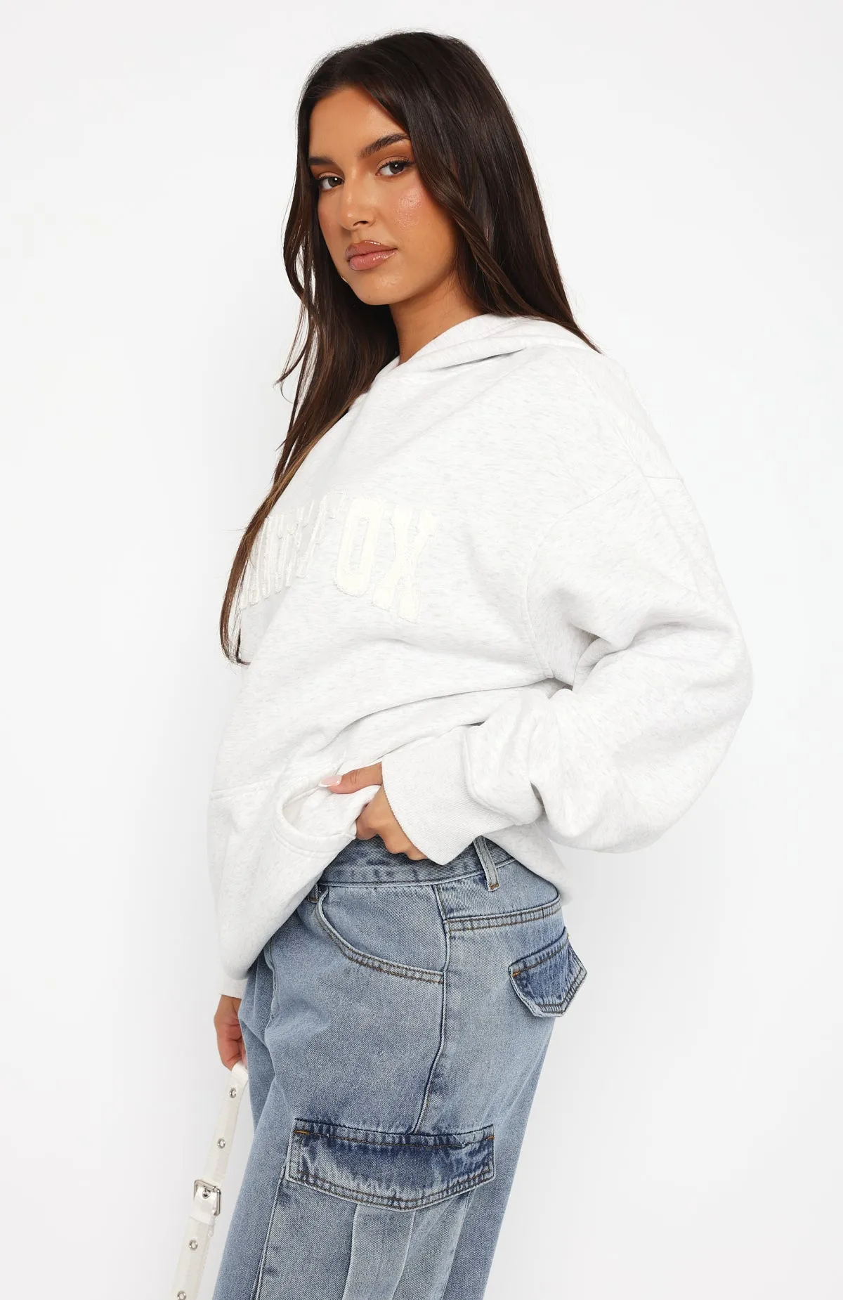 Shout It Out Oversized Hoodie Grey Marle sold by White Fox Boutique product image thumbnail 3