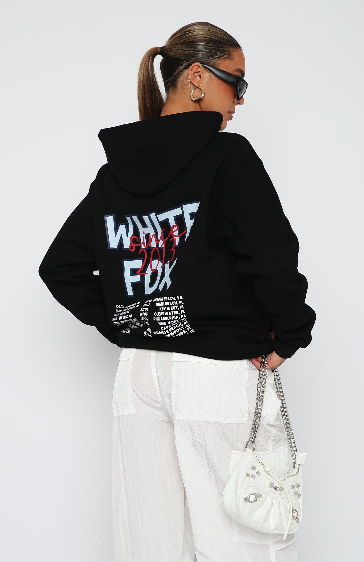 Around The World Oversized Hoodie Black sold by White Fox Boutique product image thumbnail 4