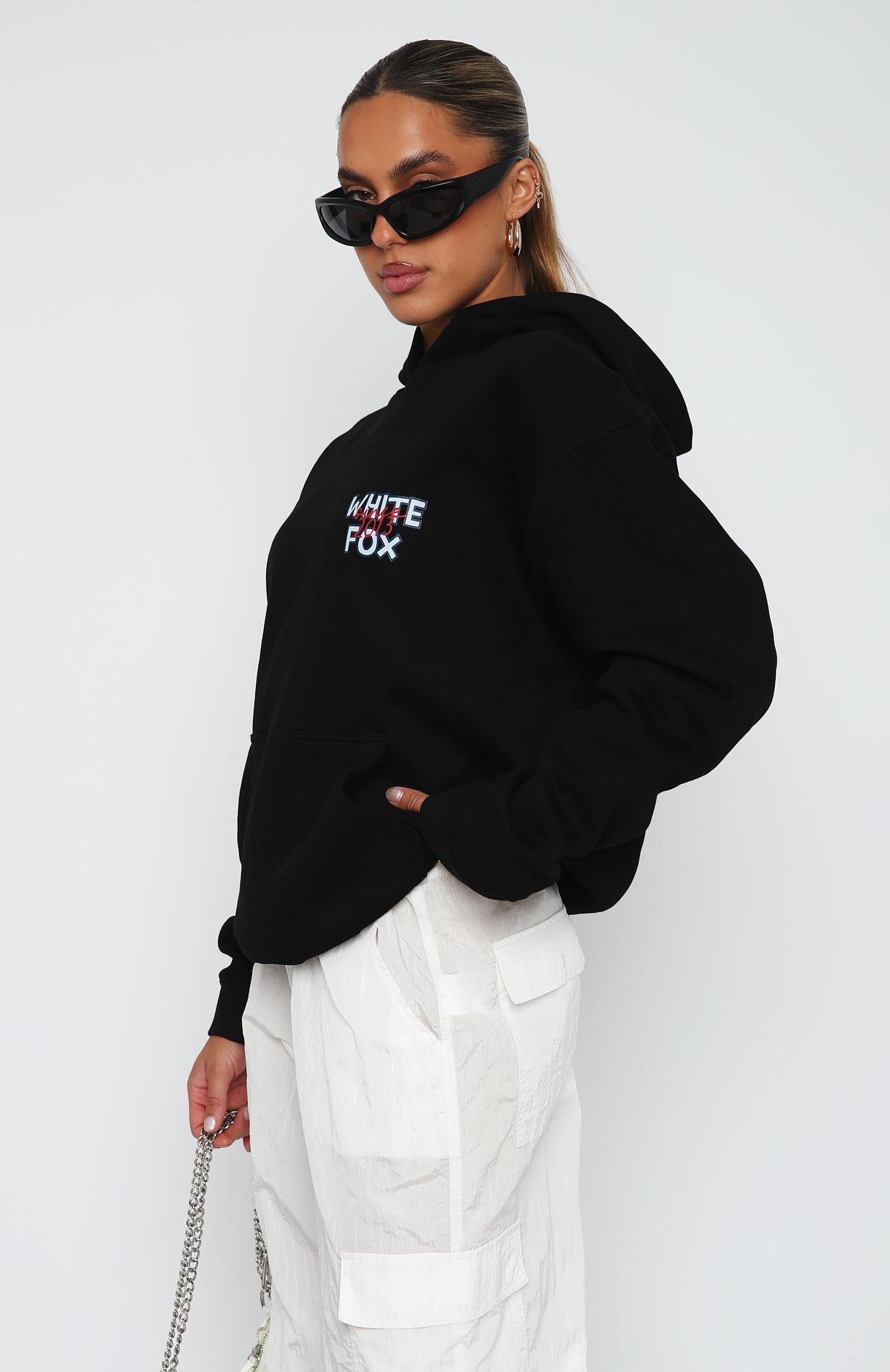 Around The World Oversized Hoodie Black sold by White Fox Boutique product image thumbnail 3