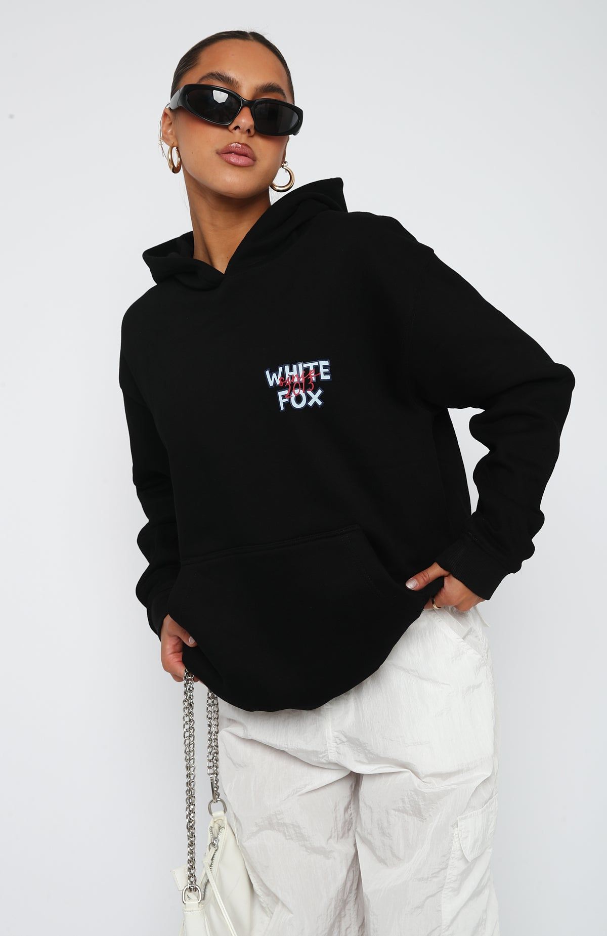 Around The World Oversized Hoodie Black sold by White Fox Boutique product image thumbnail 2