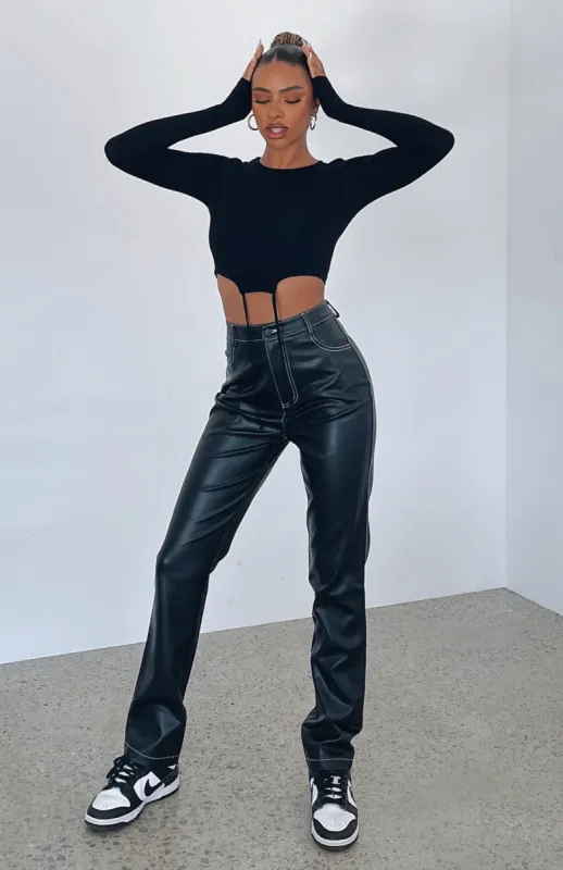 Truth Be Told PU Pants Black sold by White Fox Boutique