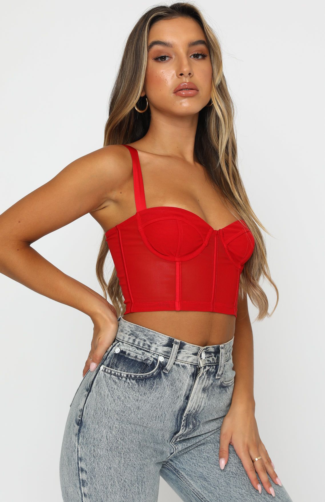 Gimme Love Bustier Red sold by White Fox Boutique product image thumbnail 3