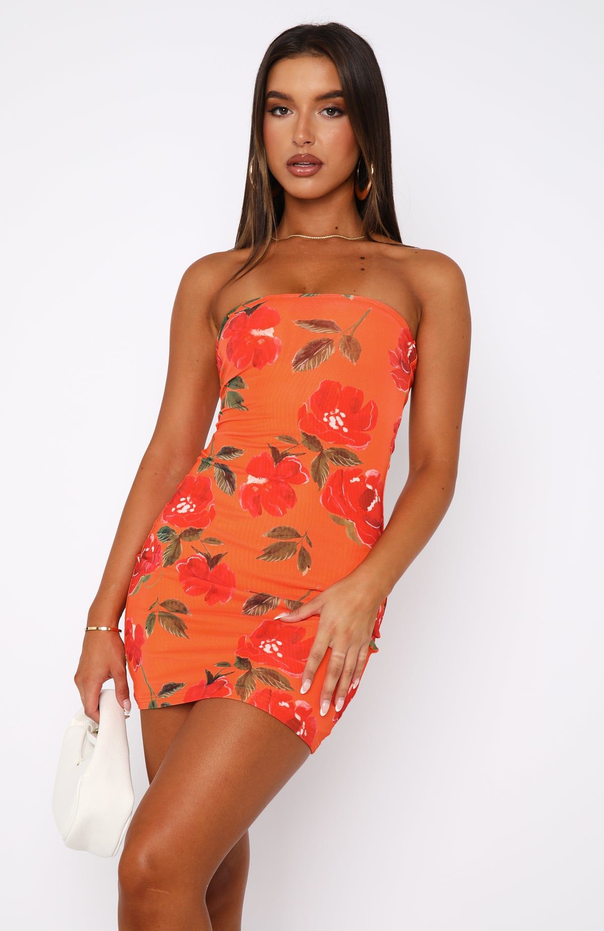 Carry It Well Strapless Mini Dress Spicy Rose sold by White Fox Boutique product image thumbnail 2