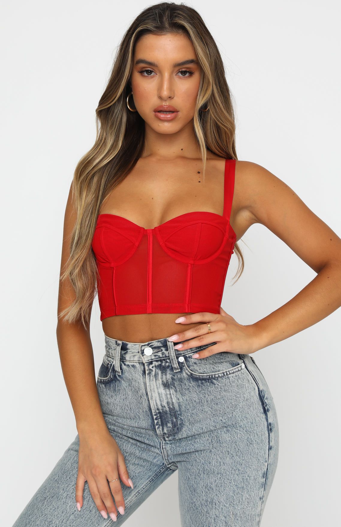 Gimme Love Bustier Red sold by White Fox Boutique product image thumbnail 5