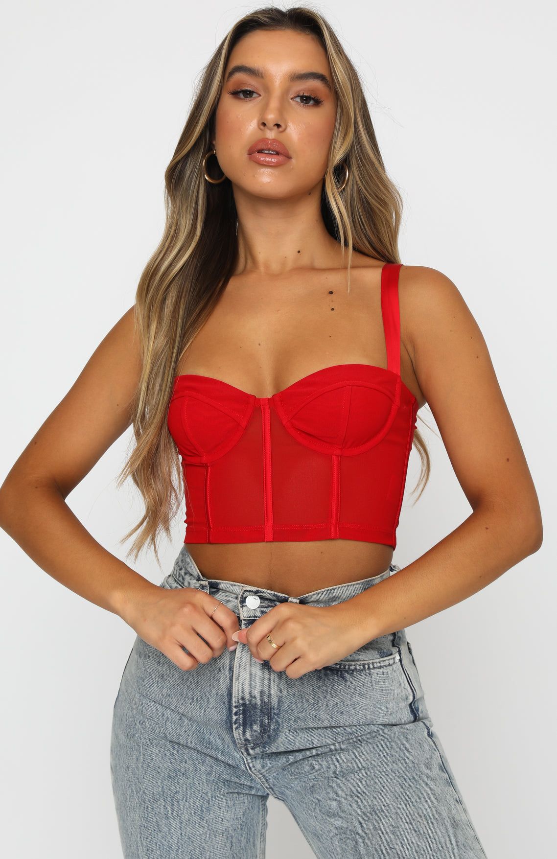 Gimme Love Bustier Red sold by White Fox Boutique product image thumbnail 2