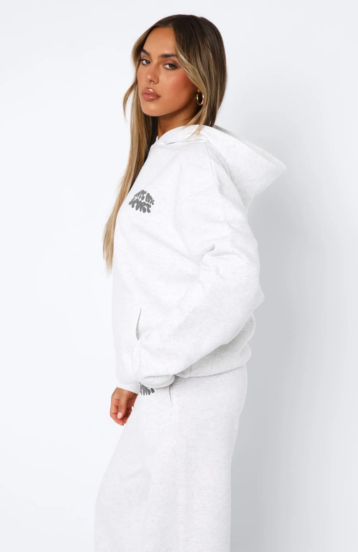 Sport Luxe Oversized Hoodie Grey Marle sold by White Fox Boutique product image thumbnail 3