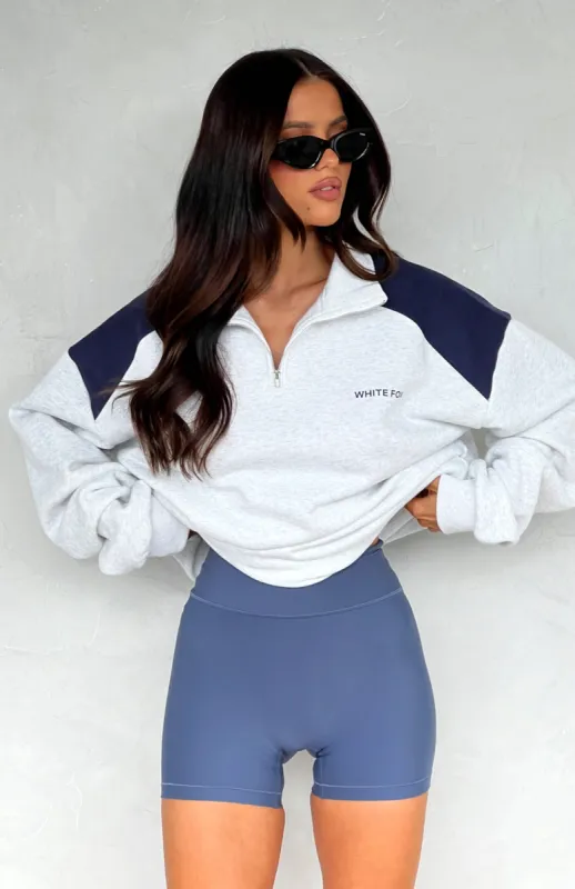 It's A Bad Idea Zip Front Sweater Grey sold by White Fox Boutique
