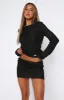 My Little Secret Sequin Knit Mini Skirt Black sold by White Fox Boutique