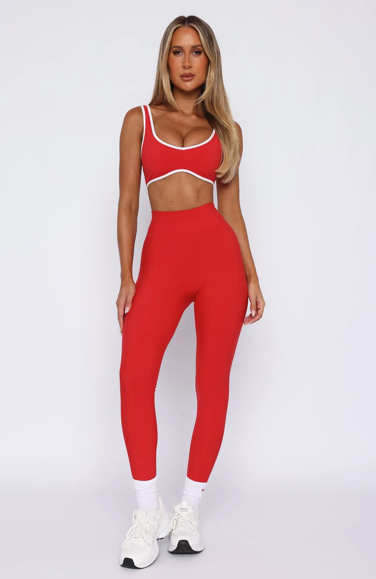 Go Getter High Waisted Leggings Red sold by White Fox Boutique product image thumbnail 2