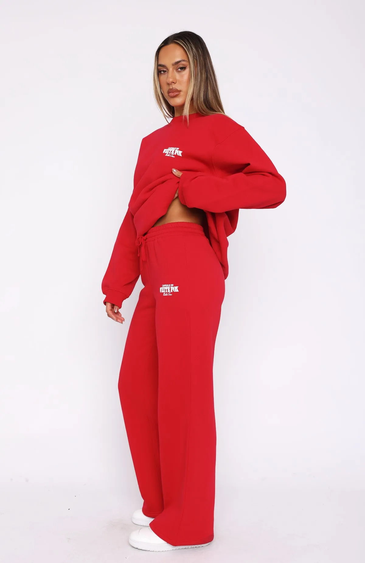 Capsule 9 Rodeo Crew Wide Leg Sweatpants Red sold by White Fox Boutique product image thumbnail 3