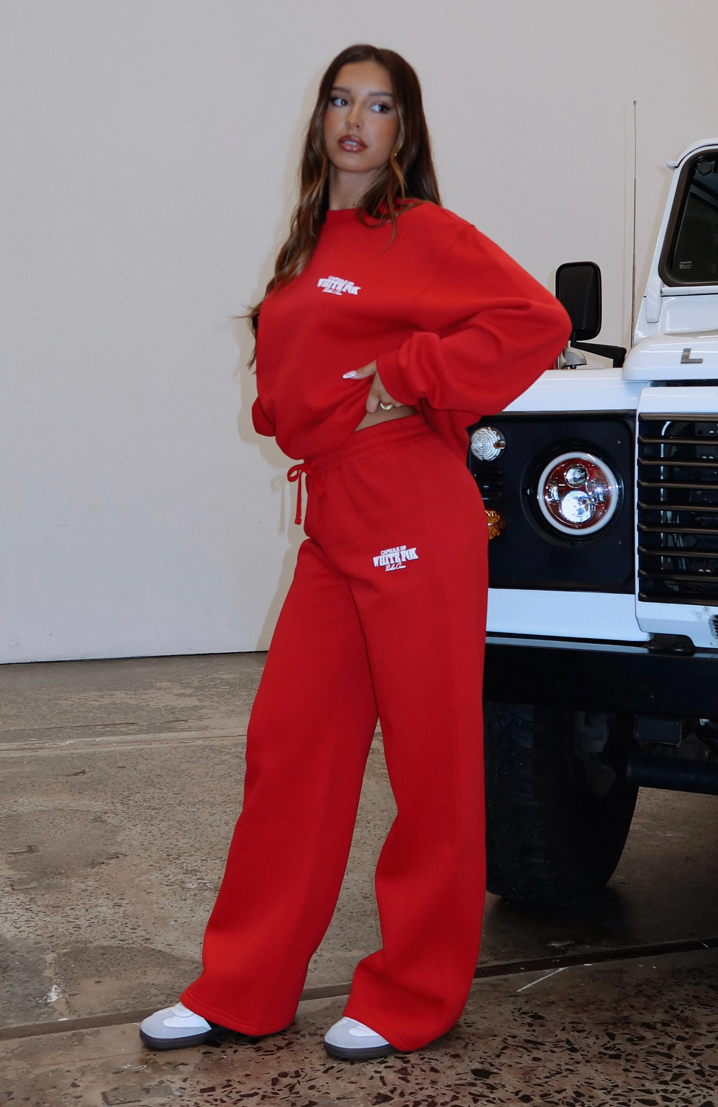 Capsule 9 Rodeo Crew Wide Leg Sweatpants Red sold by White Fox Boutique product image thumbnail 5