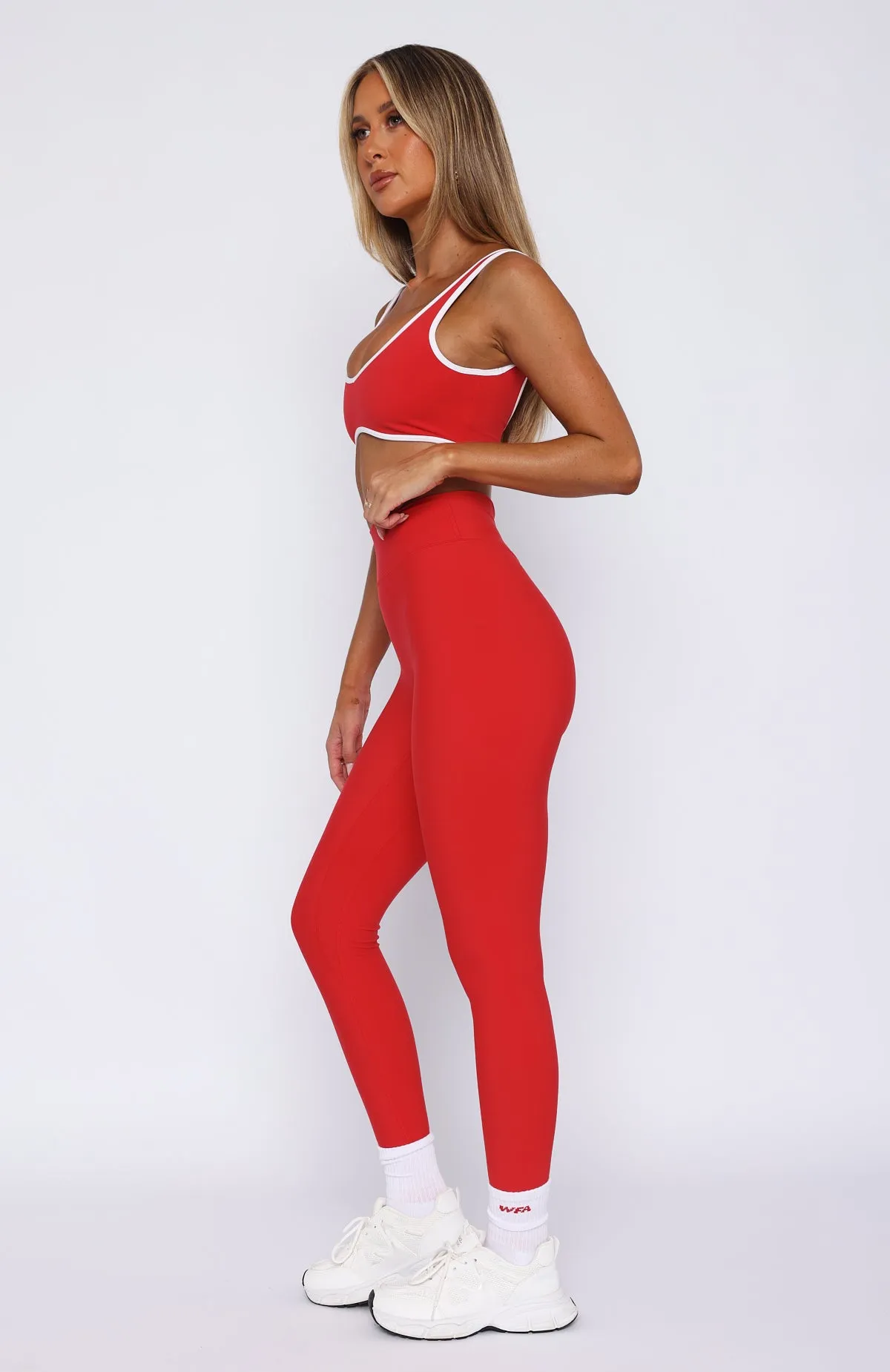 Go Getter High Waisted Leggings Red sold by White Fox Boutique product image thumbnail 3