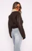 For The People PU Bomber Jacket Chocolate sold by White Fox Boutique