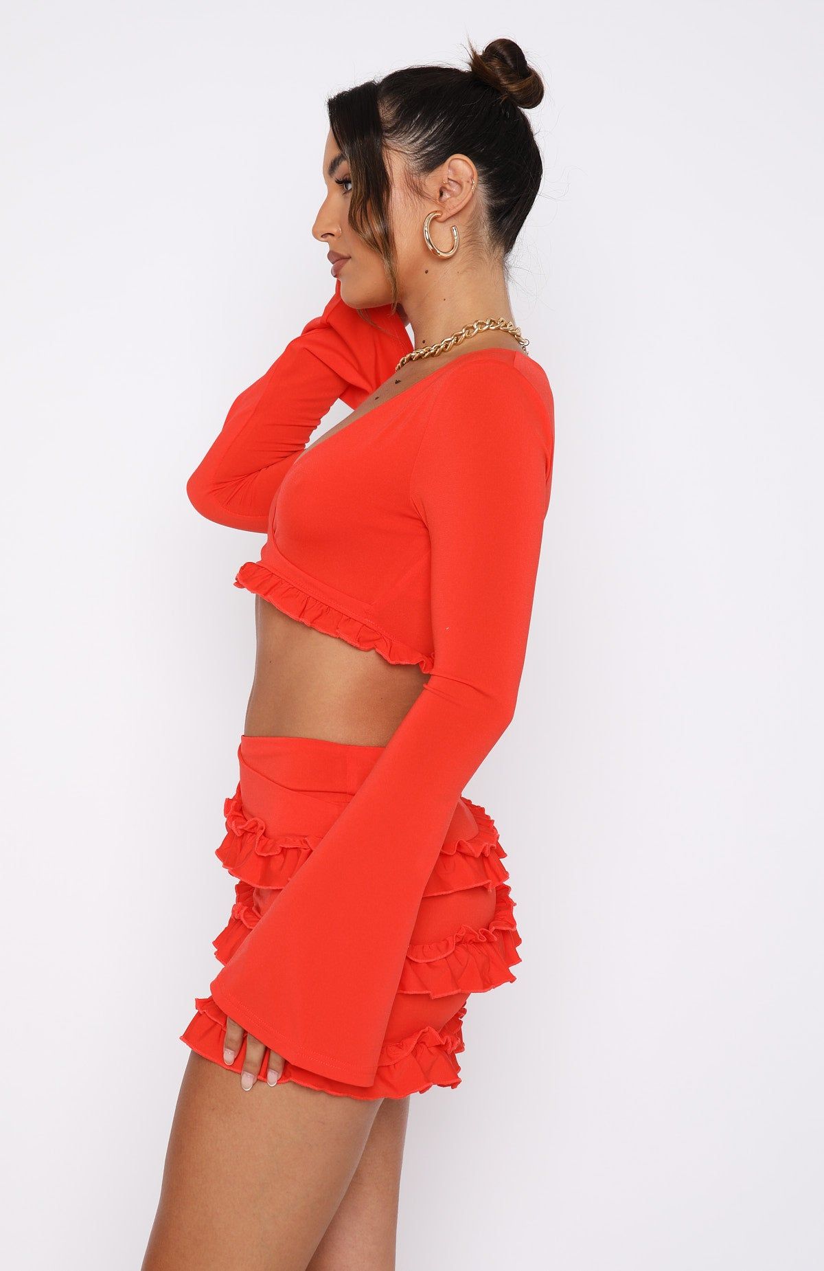 Like Other Girls Long Sleeve Top Chilli sold by White Fox Boutique product image thumbnail 3