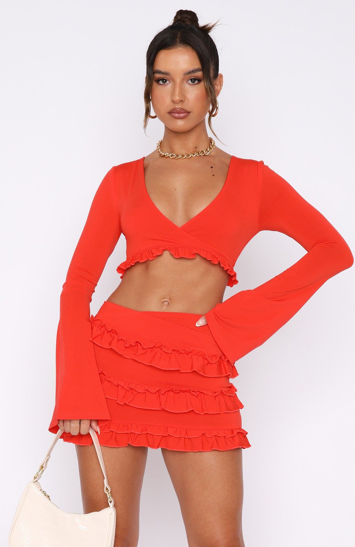 Like Other Girls Long Sleeve Top Chilli sold by White Fox Boutique product image thumbnail 2