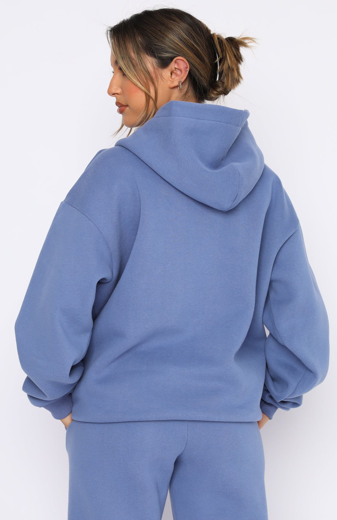 She's A Baddie Hoodie Dusk Blue sold by White Fox Boutique product image thumbnail 4