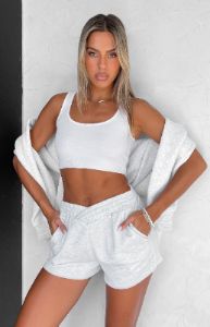 Take What's Mine Lounge Shorts Grey Marle sold by White Fox Boutique