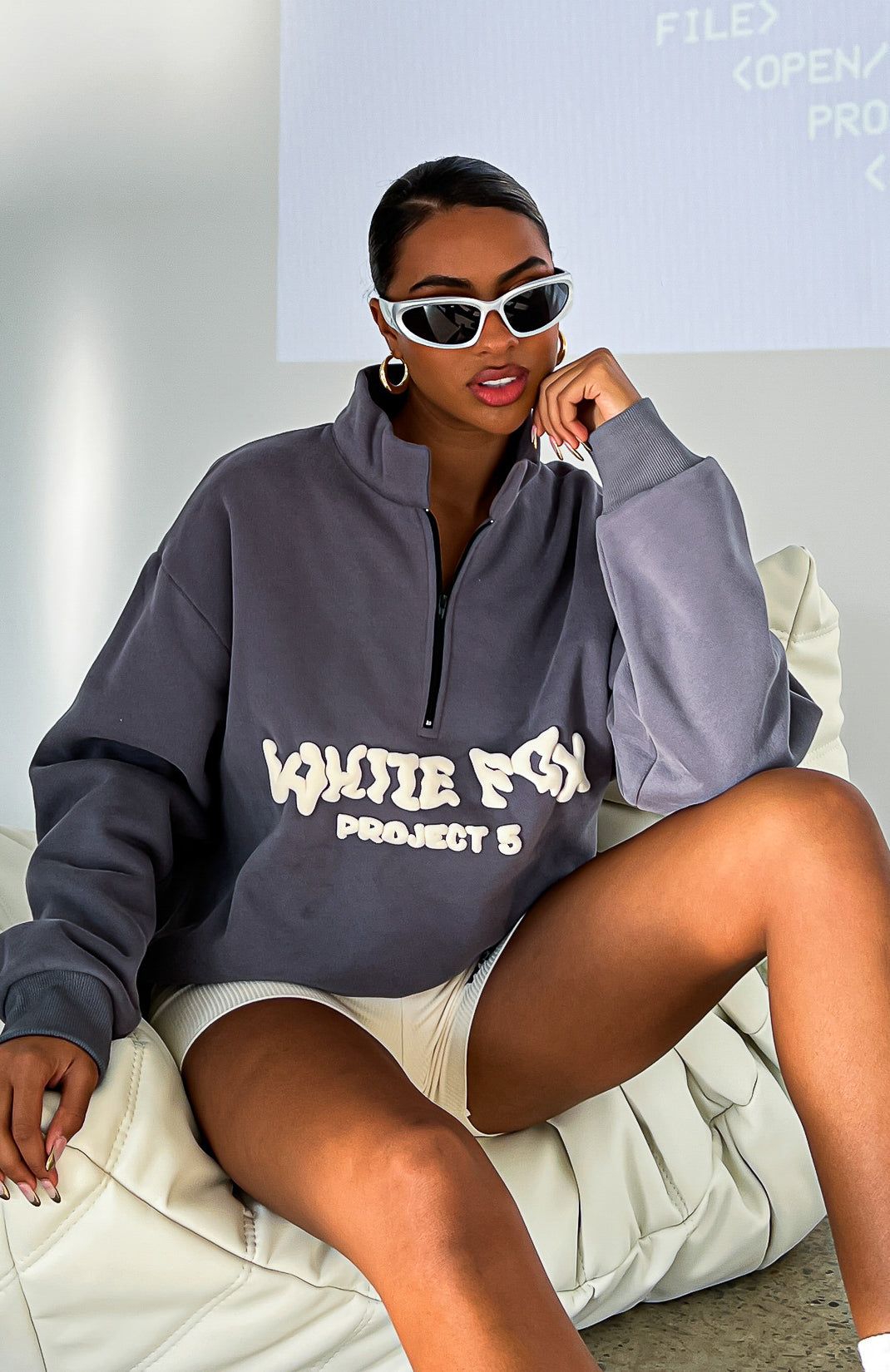 Project 5 Zip Front Sweater Volcanic sold by White Fox Boutique product image thumbnail 5