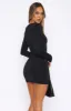 Star Gazing Long Sleeve Embellished Mini Dress Black sold by White Fox Boutique