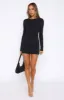Star Gazing Long Sleeve Embellished Mini Dress Black sold by White Fox Boutique