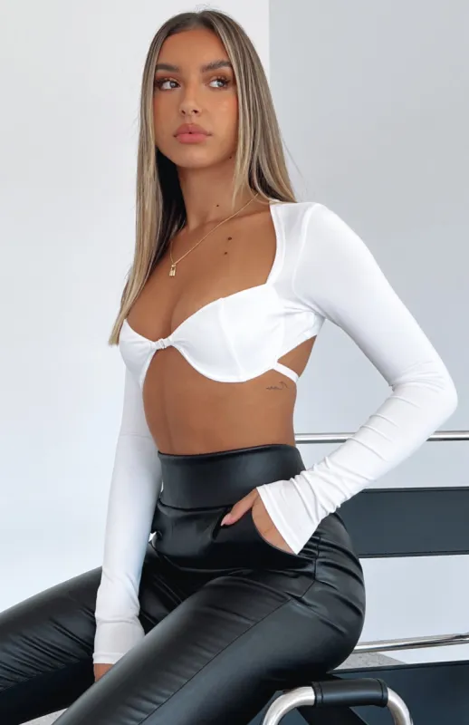 Just Like You Long Sleeve Crop White sold by White Fox Boutique