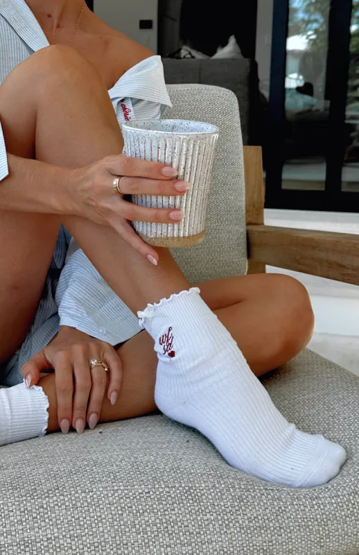 Elle Socks White sold by White Fox Boutique