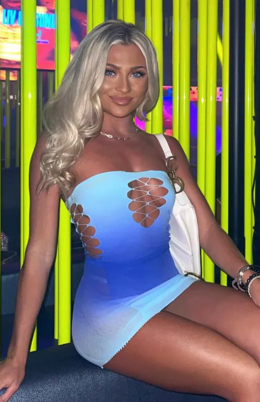 Peace Of Mind Strapless Crop Topaz Gradient sold by White Fox Boutique