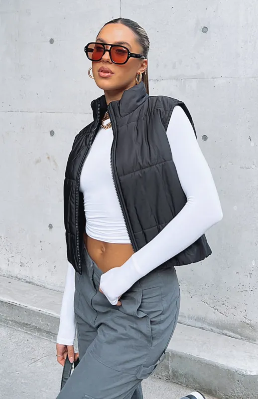 Find My Way Puffer Vest Black sold by White Fox Boutique