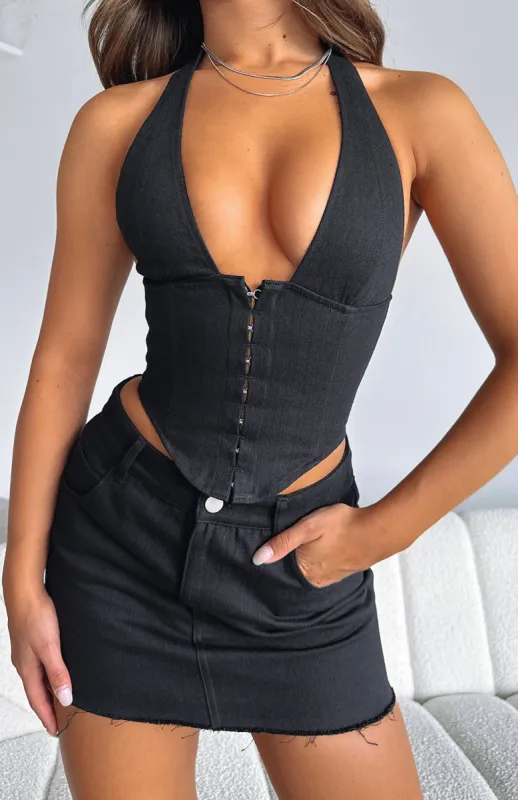 Power Hour Mini Skirt Black sold by White Fox Boutique