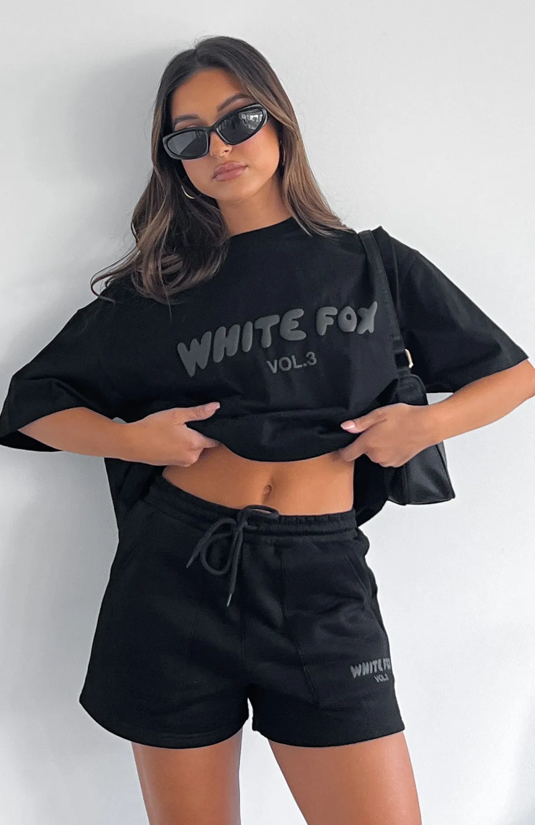 Offstage Oversized Tee Onyx sold by White Fox Boutique