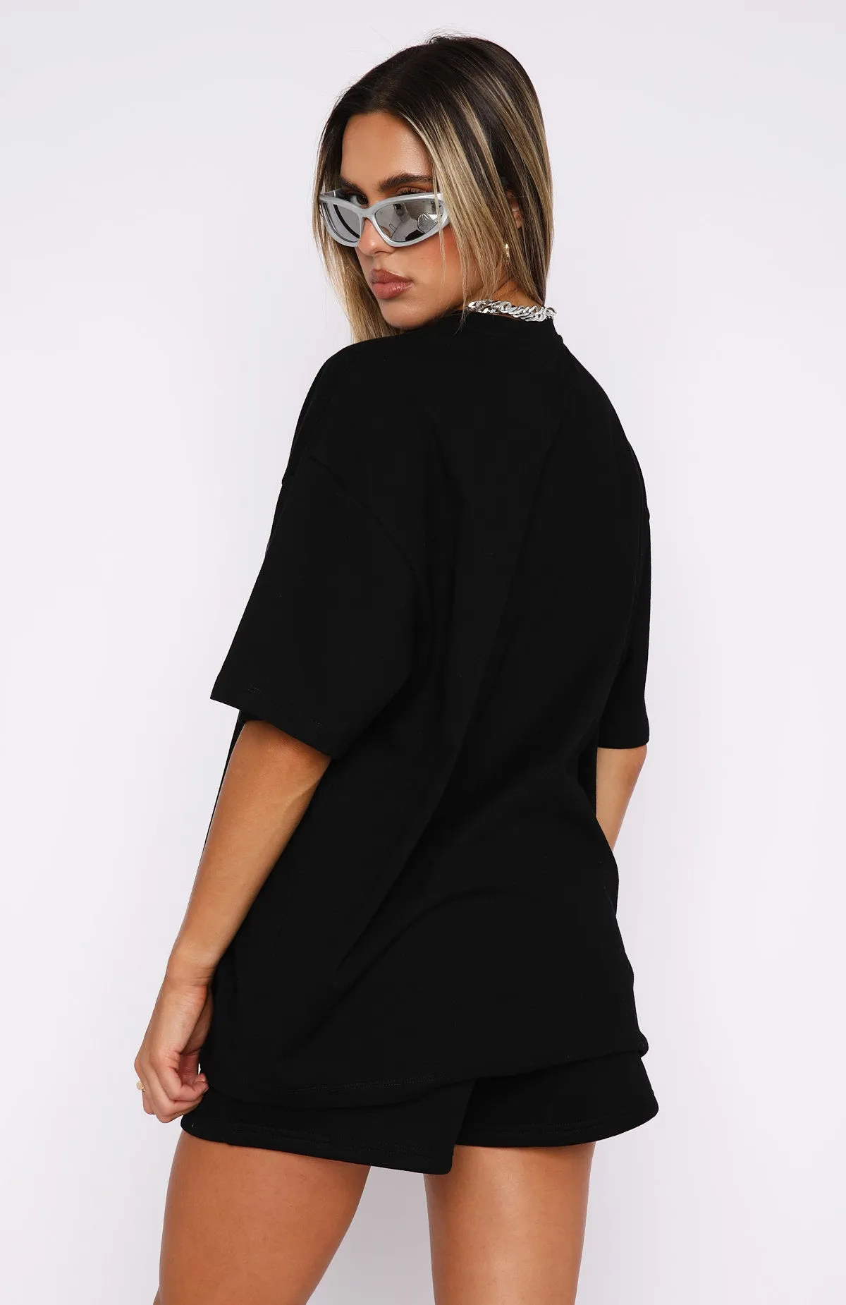 Offstage Oversized Tee Onyx sold by White Fox Boutique product image thumbnail 4