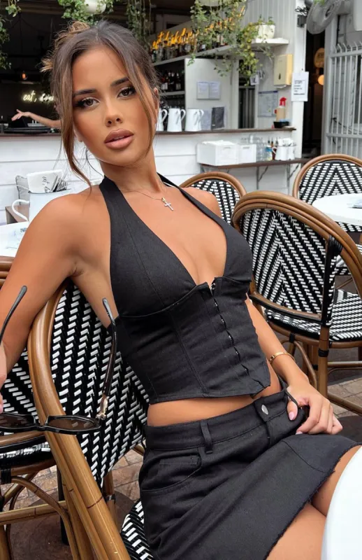 Secret Identity Bustier Black sold by White Fox Boutique