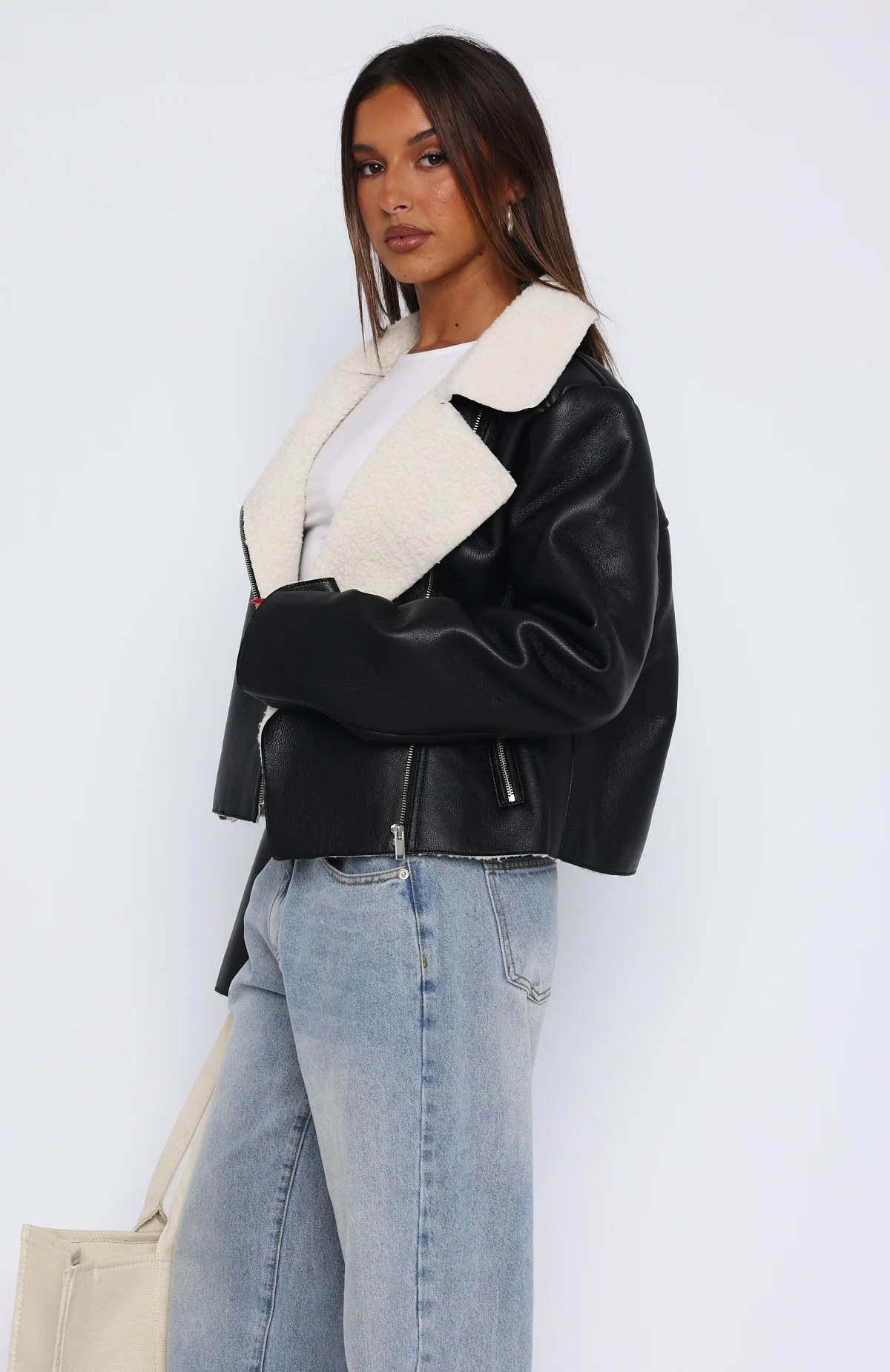 Stand By Me PU Jacket Black sold by White Fox Boutique product image thumbnail 3
