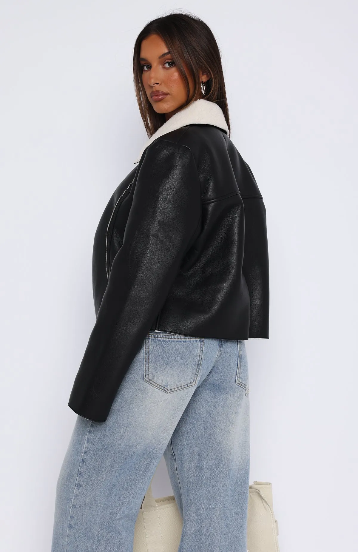 Stand By Me PU Jacket Black sold by White Fox Boutique product image thumbnail 4