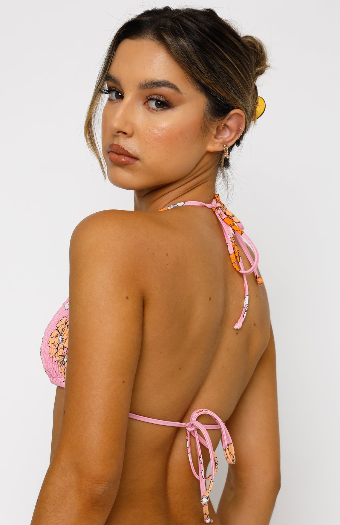 St Lucia Bikini Top Pink Bloom sold by White Fox Boutique product image thumbnail 3