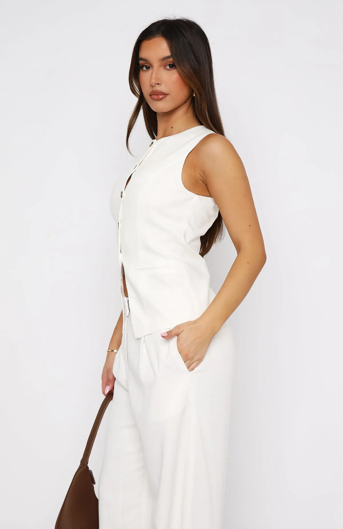 At The Races Vest Top White sold by White Fox Boutique product image thumbnail 3