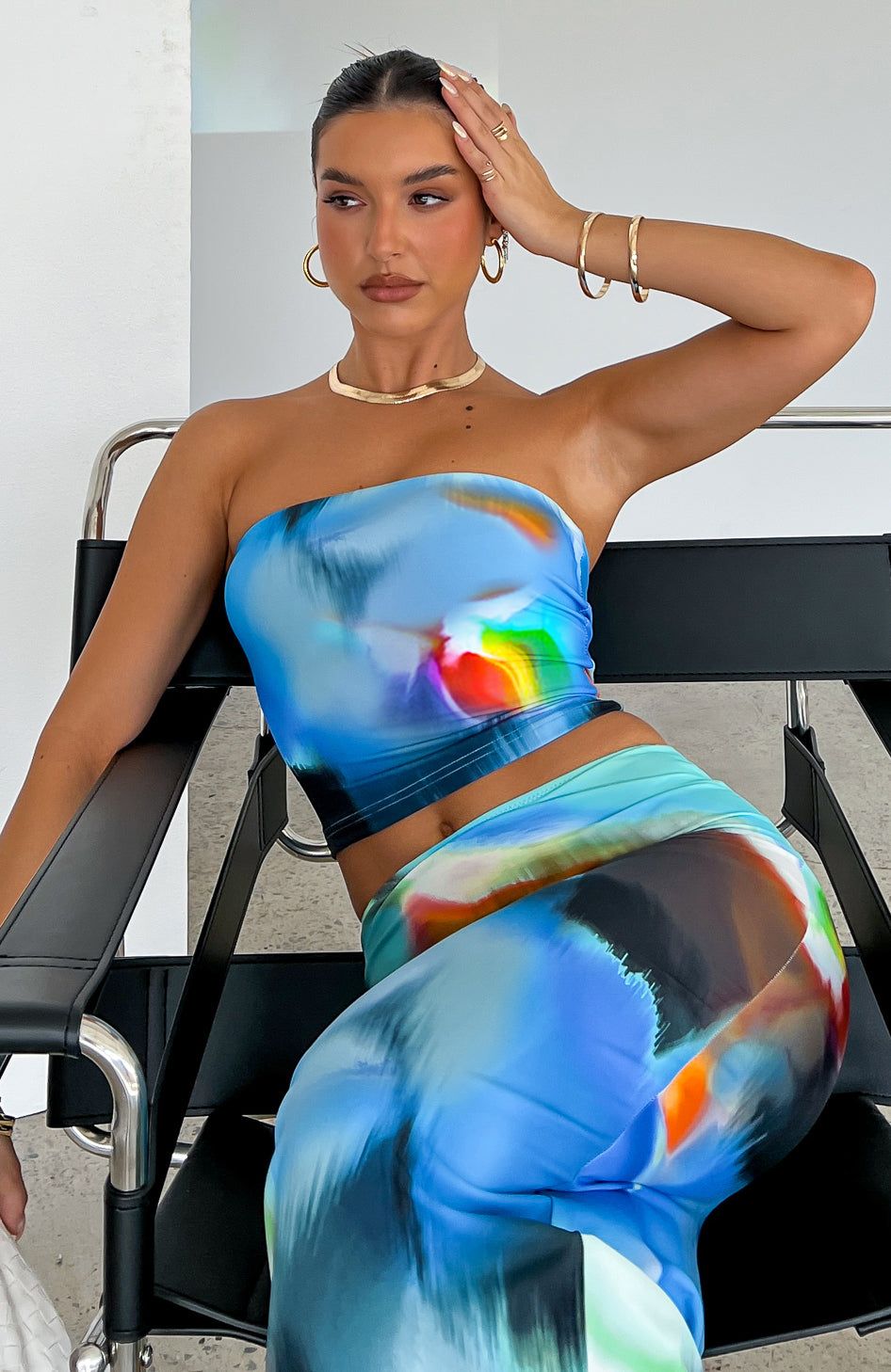 Spark The Night Strapless Crop Ice Aura sold by White Fox Boutique